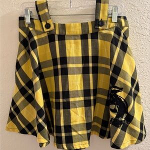 Harry Potter - Hufflepuff Yellow Plaid Skirt - Medium